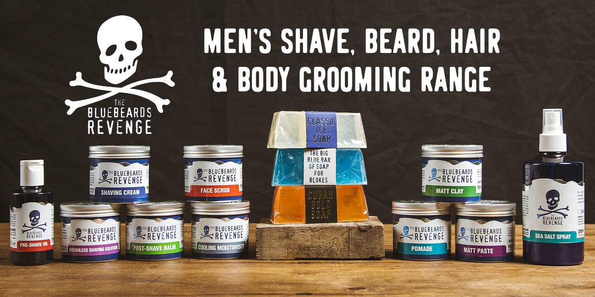 The Bluebeards Revenge men’s shave, beard, hair and body grooming product range in the UAE